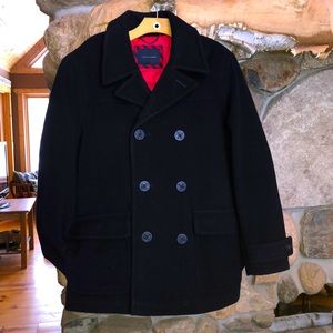 Tommy Hilfiger wool blend double breasted peacoat. Navy blue Mens L